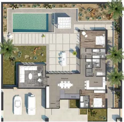 Concept villa plan for a Boutique plot