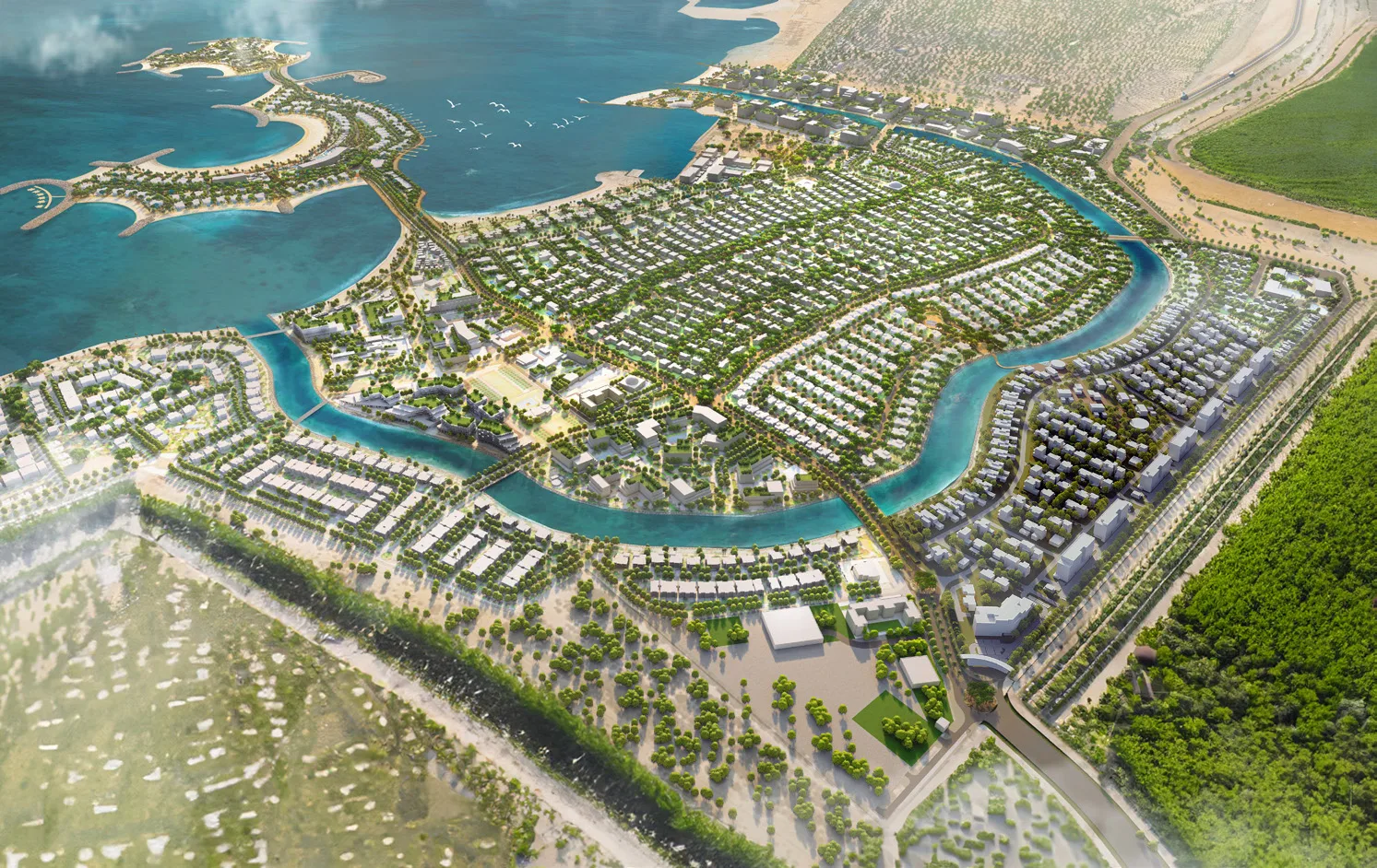 IMKAN masterplan of Al Jurf with numbered communities