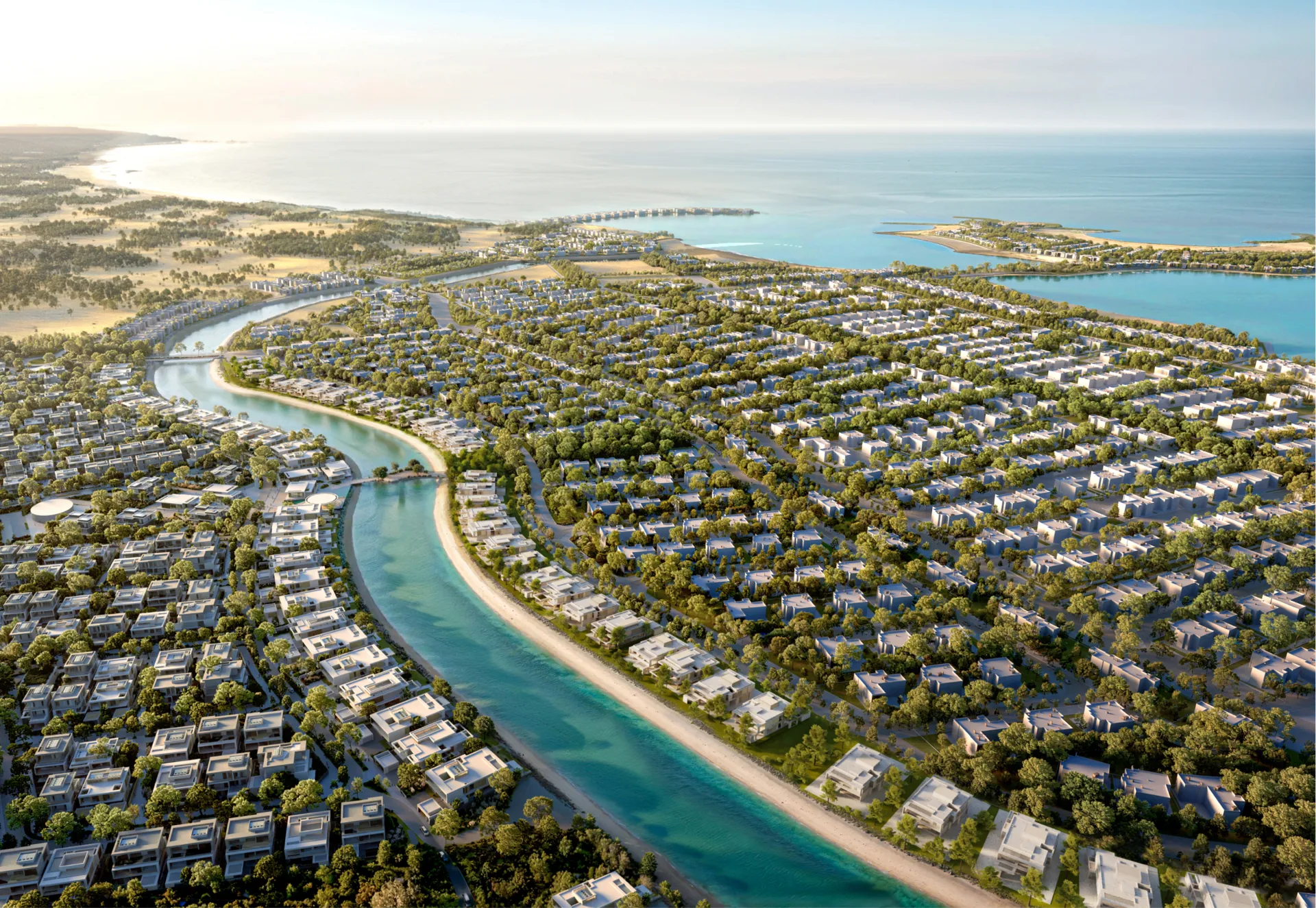 Naseem AlJurf and the canal meeting the Sahel Al Emarat coastline