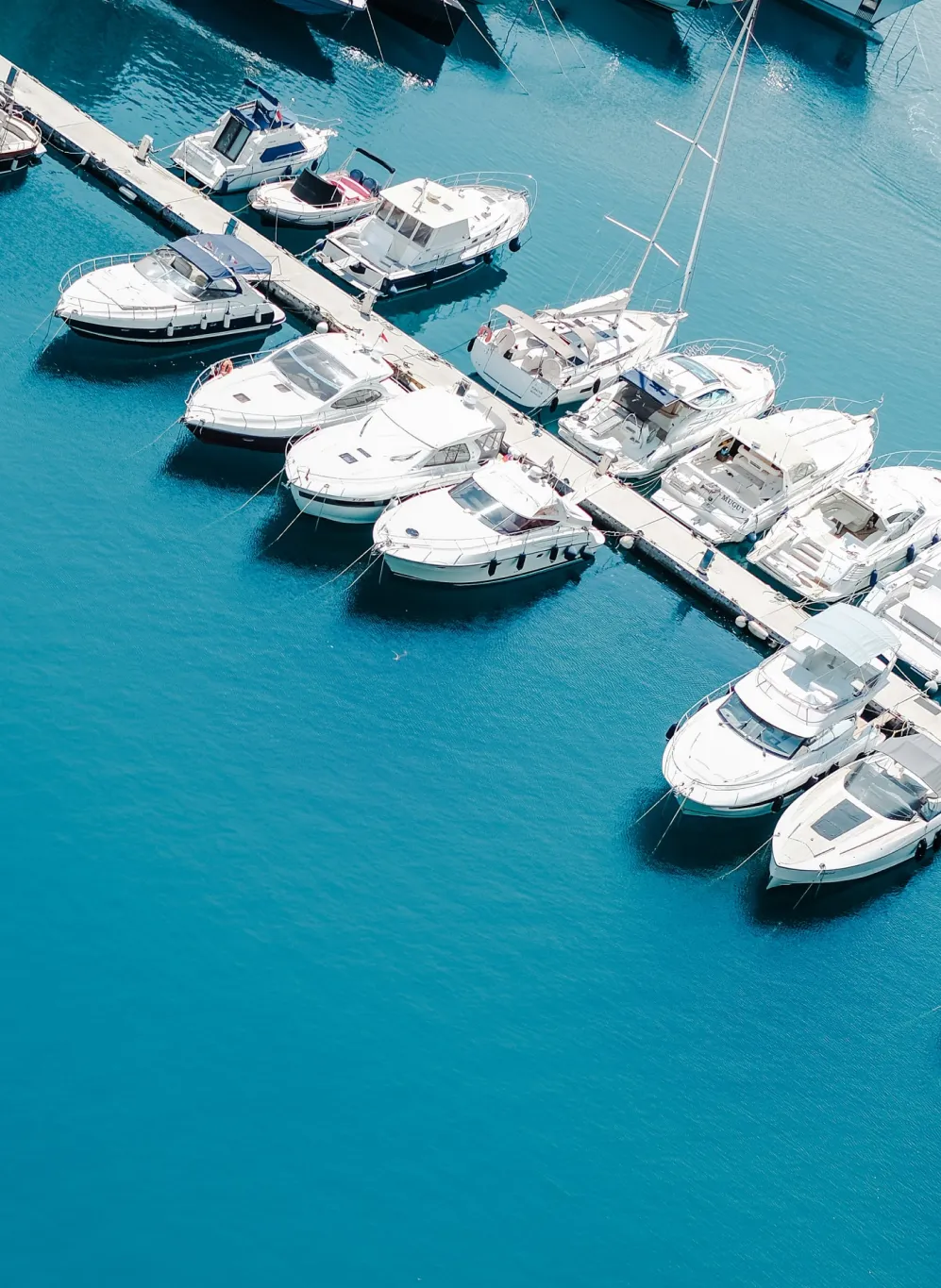Yachts at the private marina