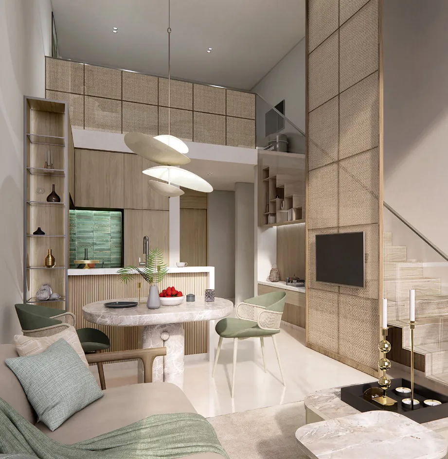 Loft apartment living space