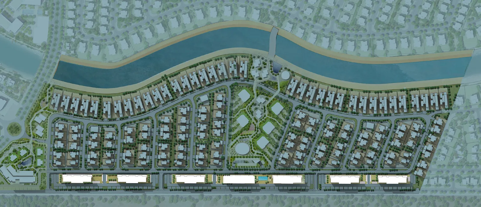 Site plan: where the apartment buildings sit within Naseem AlJurf