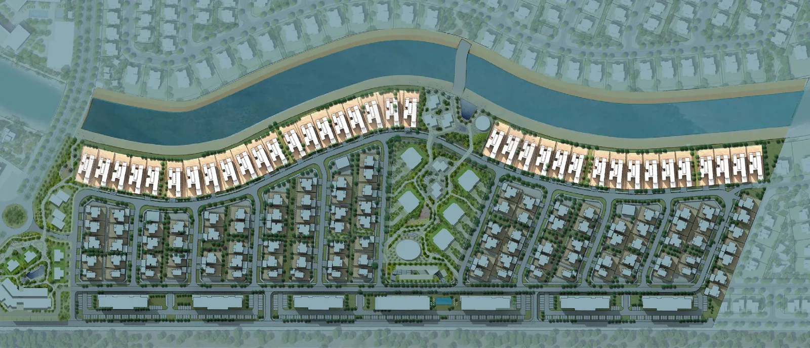 Site plan: where the canal villas sit within Naseem AlJurf