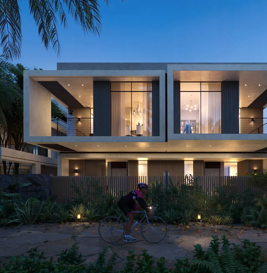 Sikka townhouses at dusk
