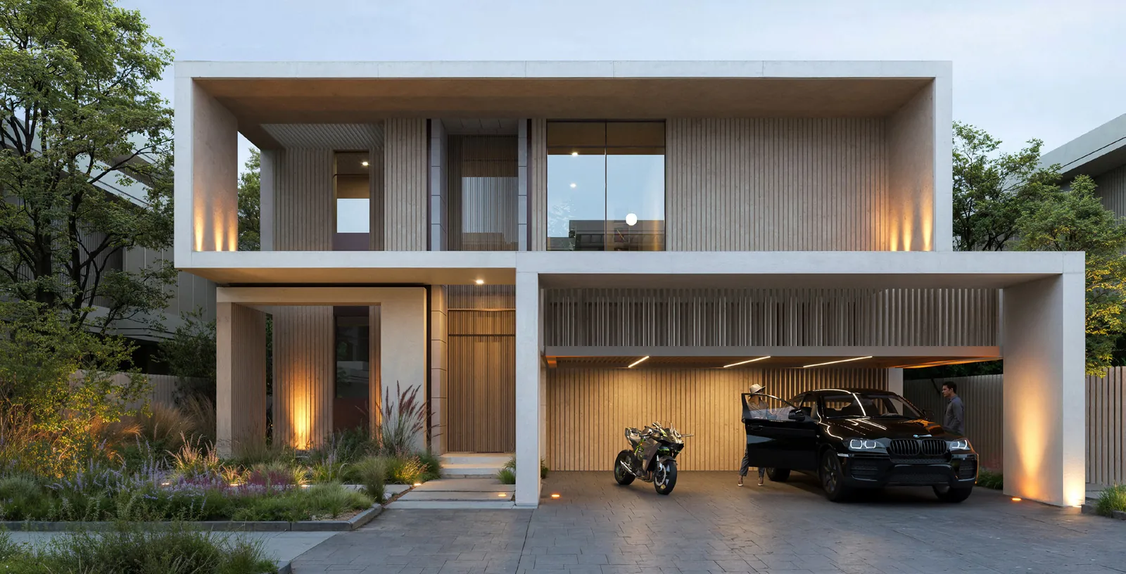 Tala villa street facade with carport