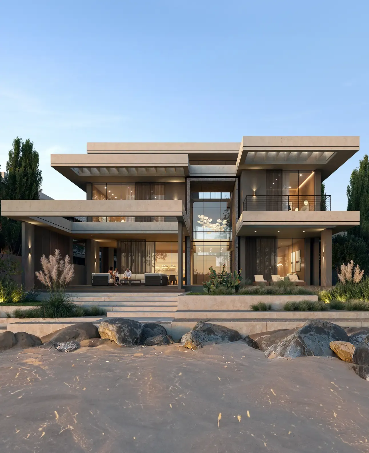 Villa architecture among the trees