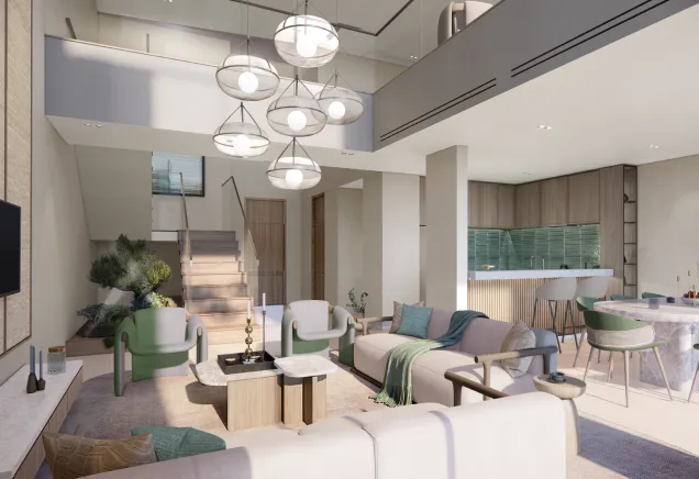 West Block duplex living room