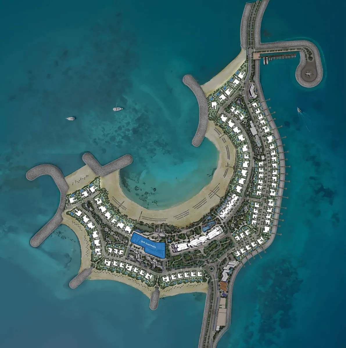 SHA Emirates island residences seen from above